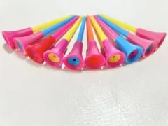 カラフルロングゴルフティー 10本ピンクのサムネイル