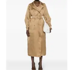 Max Mara SFILATA シルク100% ロングトレンチコートIT38のサムネイル