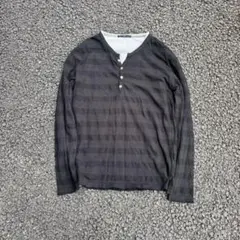 ボーダーロングTシャツダークコア グランジ 平成 ギャル男Archive 00s 