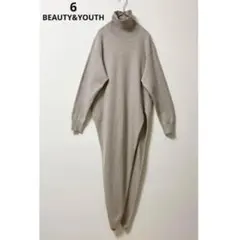 6beauty&youth　ニット　レディース　変形　ロング　タートルネック