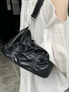 【美品】mystic loti リボンギャザースクエアBAG