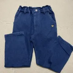ダークブルー ハート型ポケット デニムパンツ 120