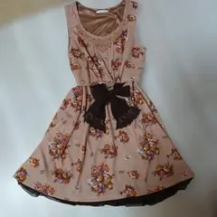 axes femme 　y2k　姫ギャル　花柄　リボン　 ワンピース