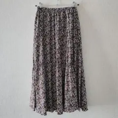 小花柄 ロング フレアスカート 《M》ワールド(OPAQUE.CLIP)