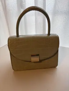 ライトグリーン クロコダイル風 ハンドバッグ