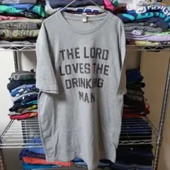 90sアメリカ製メンズ古着LヴィンテージネクレベグレーtシャツUSA直輸入