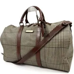 美品 ポロラルフローレン 大容量 ボストンバッグ 2way 千鳥格子 PVC