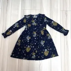 SHEIN 꽃무늬 코듀로이 원피스 130cm 네이비 감색