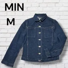 MIN ダークブルー　デニムジャケット Mサイズ 日本製　カジュアル　綿97%