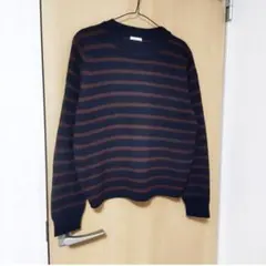 GU ボーダー ニット セーター ネイビー ボルドー XL