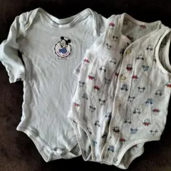 ミッキー 肌着 ロンパース 80/95cm 2枚セット