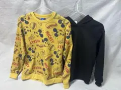 Disney ミッキー トレーナー 黒パーカーセット 160 キッズ