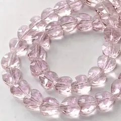 m*)様 hu851/SALE！ガラスビーズ★多面カット　ハート形　クリアピンク