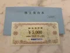 早稲田アカデミー 株主優待券 5000円分