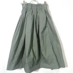 UNIQLO ユニクロ　ハイウエストフレアスカート　カーキ　XS リボンなし