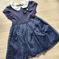 KUMIKYOKU　組曲　ネイビー ドット柄 ワンピース 90~100cm