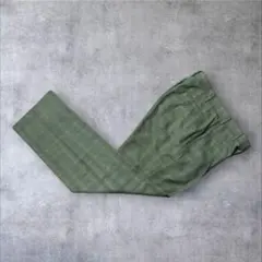 90s vintage グリーンチェック スラックス テーパード 古着