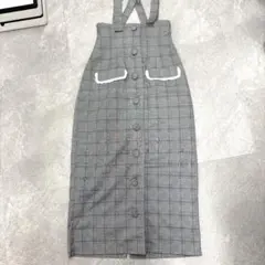 グレー チェック柄 タイトスカート