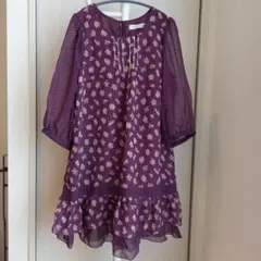 OLIVE des OLIVE 花柄ドットワンピース 長袖