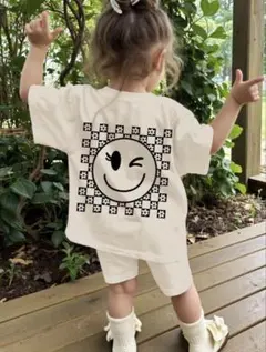 ニコちゃん柄 セットアップ アイボリー