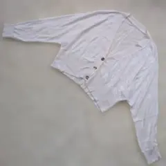 b3994 MICHEL KLEIN【38】ホワイト Vネック 長袖カーディガンのサムネイル