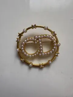 ゴールド パール 星 ブローチ CD Dior