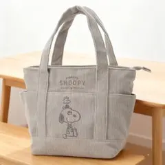 スヌーピーPEANUTS コーデュロイ　トートバッグ　手提げ　マザーズバッグ