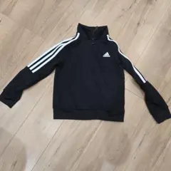 adidas 黒 ジップアップジャージ 3本ライン