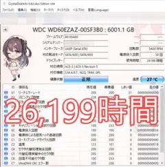 WD60EZAZ WD Blue 6TB HDD 26,491時間使用 - メルカリ
