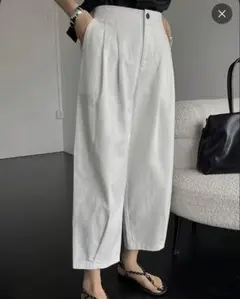 ワイドパンツ 白