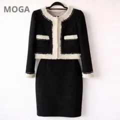 【13】中古 MOGA ジャケット×スカート セットアップ オケージョン 黒 M