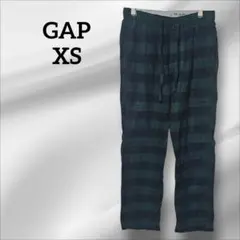 GAP XS 28-29 カジュアルパンツ ダークグリーンボーダーウエストゴム