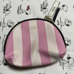 Victoria's Secret ドーム型ポーチ ピンクストライプ