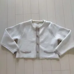 any sisバイカラーラメニットカーデガン