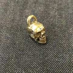 【新品】真鍮製 スカルヘッド キーホルダー チャーム