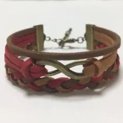 インフィニティブレスレット 赤&茶系