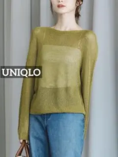 k0154 大きめサイズ UNIQLO 3Dメッシュクルーネックセーター