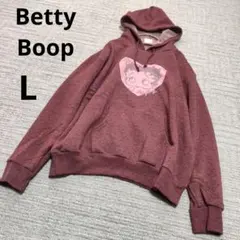 Betty Boop ベティ・ブープ パーカー L ワインレッド オーバーサイズ