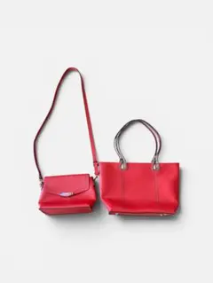 D.KELLY 2way ショルダーバッグ レッド レザー2個セット