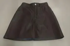 Heather　フェイクレザーミニスカート　ブラウン