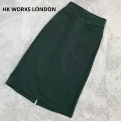 HK WORKS LONDON タイトスカート スリット入り ダークグリーン M