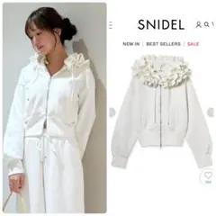 完売♥️新作新品✨SNIDELフリルショートジップパーカー✨WHT