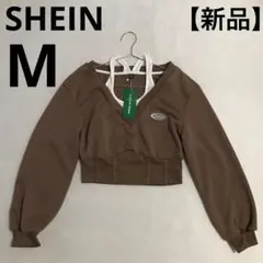 SHEIN レディース　スウェット　トレーナー　肩出し　クロップド丈　M