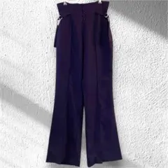 MURUA ムルーア　ワイドパンツ センタープレス　美脚 M パープル　451