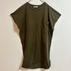 ザラ　ZARA BASIC オーバーサイズフレンチスリーブTシャツ カーキ Sのサムネイル