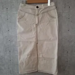 ZARA デニムスカート ホワイト センター スリット