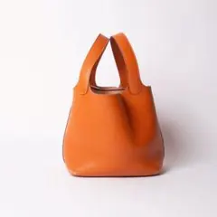 HERMES ピコタン　オレンジ ハンドバッグ レザー トートバッグのサムネイル