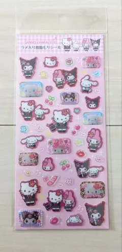 【正規品】 ラメ入り樹脂もりシール 平成コギャル サンリオ キティ マイメロ