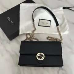 【美品】GUCCI ショルダーバッグ　チェーンウォレット　クラッチバッグ　長財布
