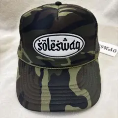 soleswag ソールスワッグ　迷彩キャップ SOLESWAG MESH CAP WOODLAND&BLACK クラウン部分を高めに設計すること